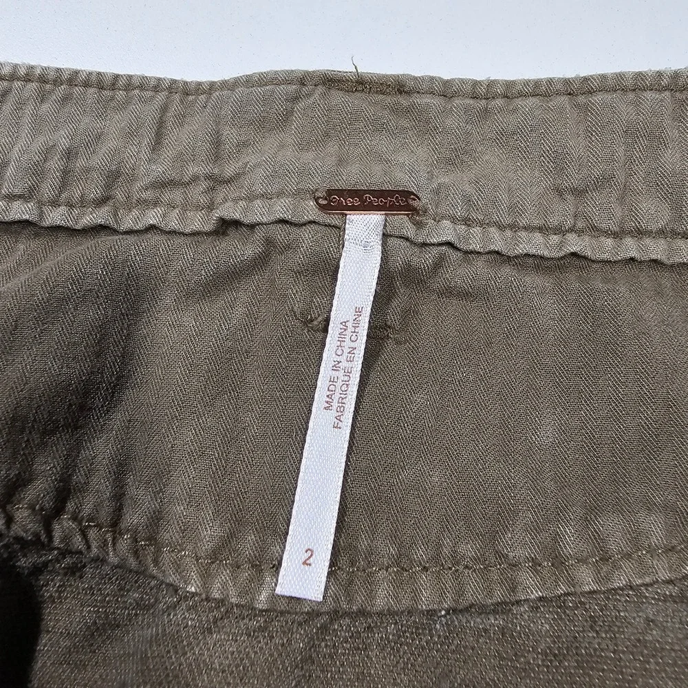 Free People Desert‎ Daze Harem Pants Belted Button Front Olive Women's XS/2